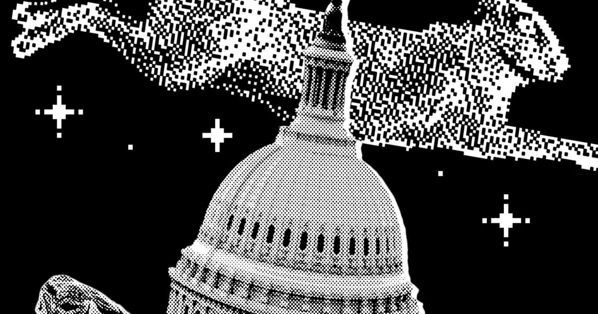 Ilustrasi regulasi AI Amerika Serikat yang mandek di Gedung Putih dan Kongres