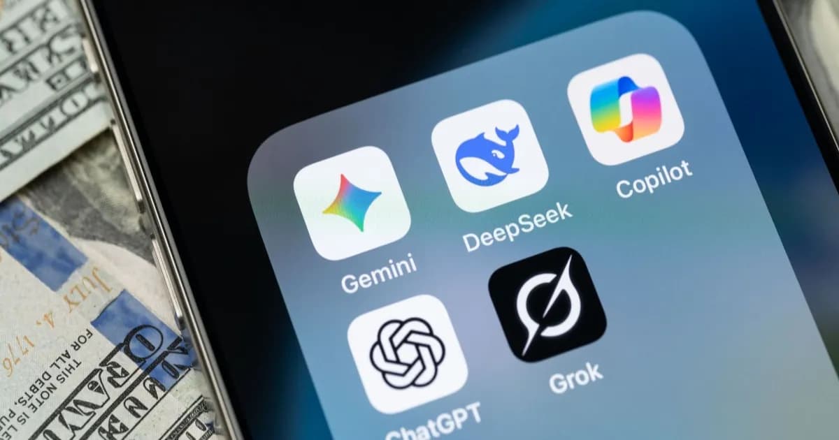 Ilustrasi chatbot AI seperti ChatGPT, Gemini, dan Claude yang diuji untuk saran finansial