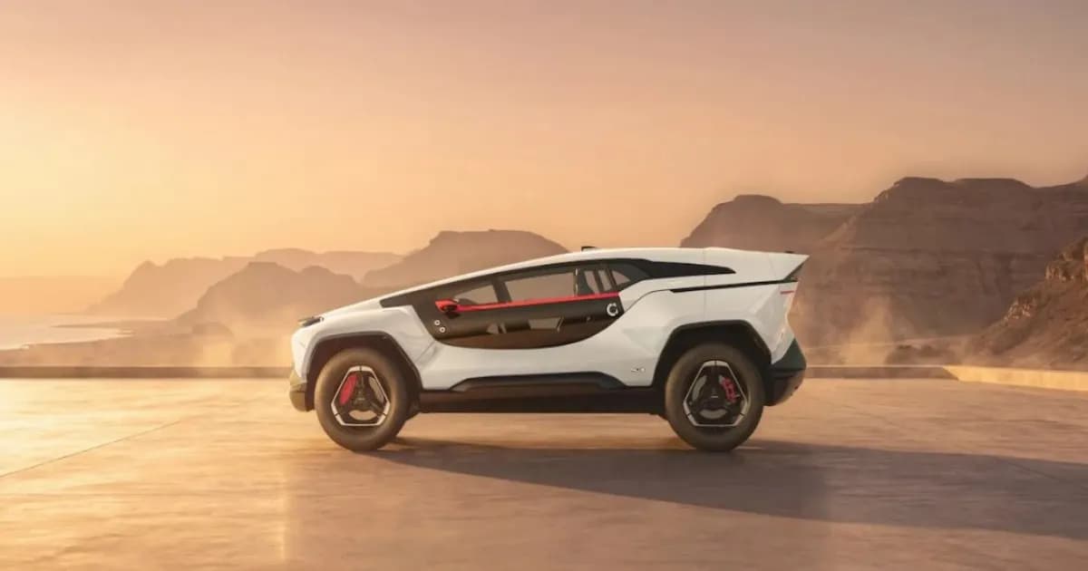 Ceer EXOBOT SUV dan sedan listrik pertama Arab Saudi dengan desain wedge-shaped dan gullwing doors