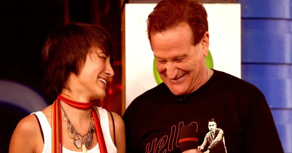 Zelda Williams dan Robin Williams saat menghadiri acara MTV TRL
