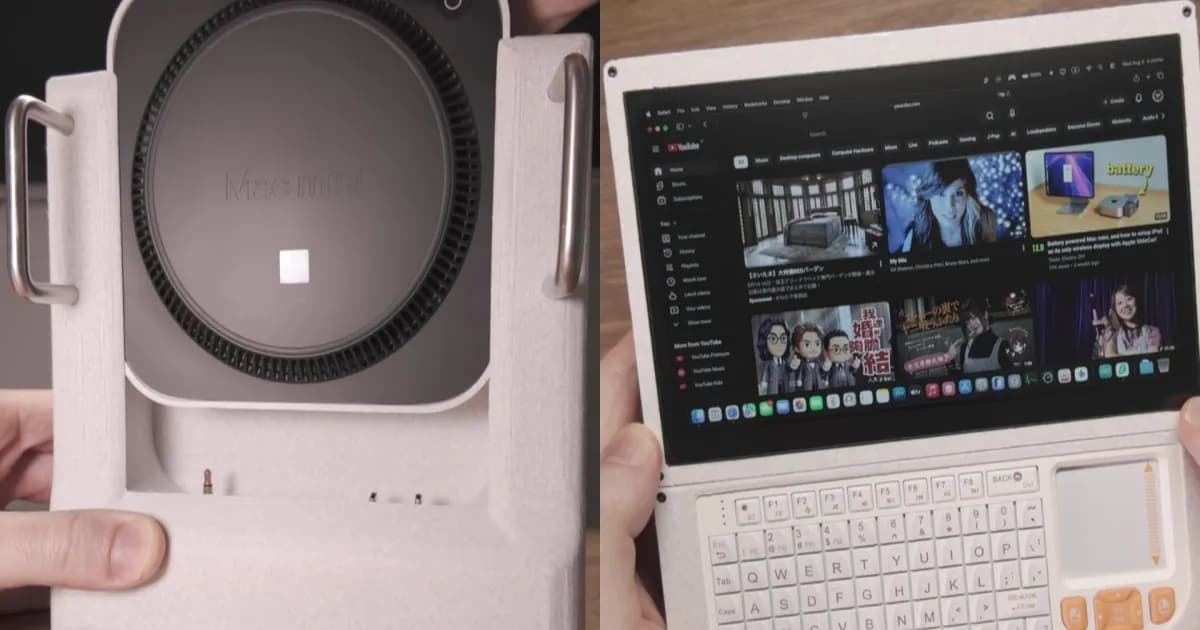 Mac Mini M4 yang dimodifikasi menjadi komputer genggam Mac Nano oleh Shing Solutions