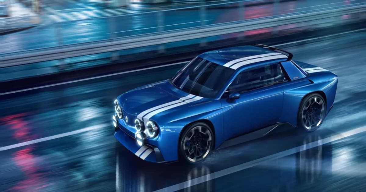 Renault 8 Gordini Concept, mobil listrik retro dua pintu dengan enam lampu bundar dan bodi serat karbon