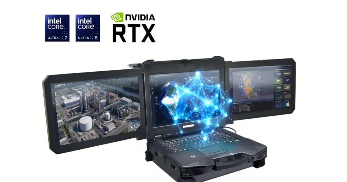 Laptop rugged Durabook Z14I-DX3 dengan tiga layar 14 inci yang dapat dilipat untuk kebutuhan komando militer