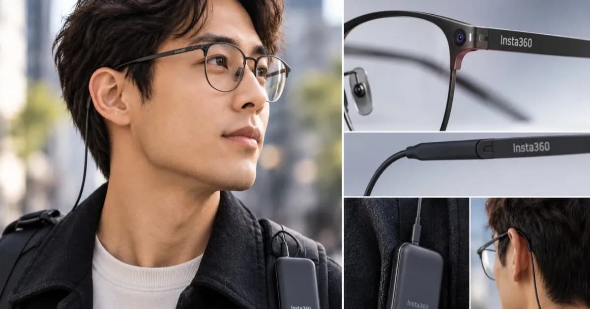 Ilustrasi AI smart glasses Insta360 yang dikembangkan berdasarkan paten wearable glasses