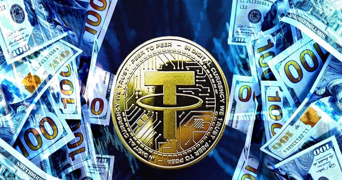 Ilustrasi logo Tether dalam kasus penyitaan DOJ