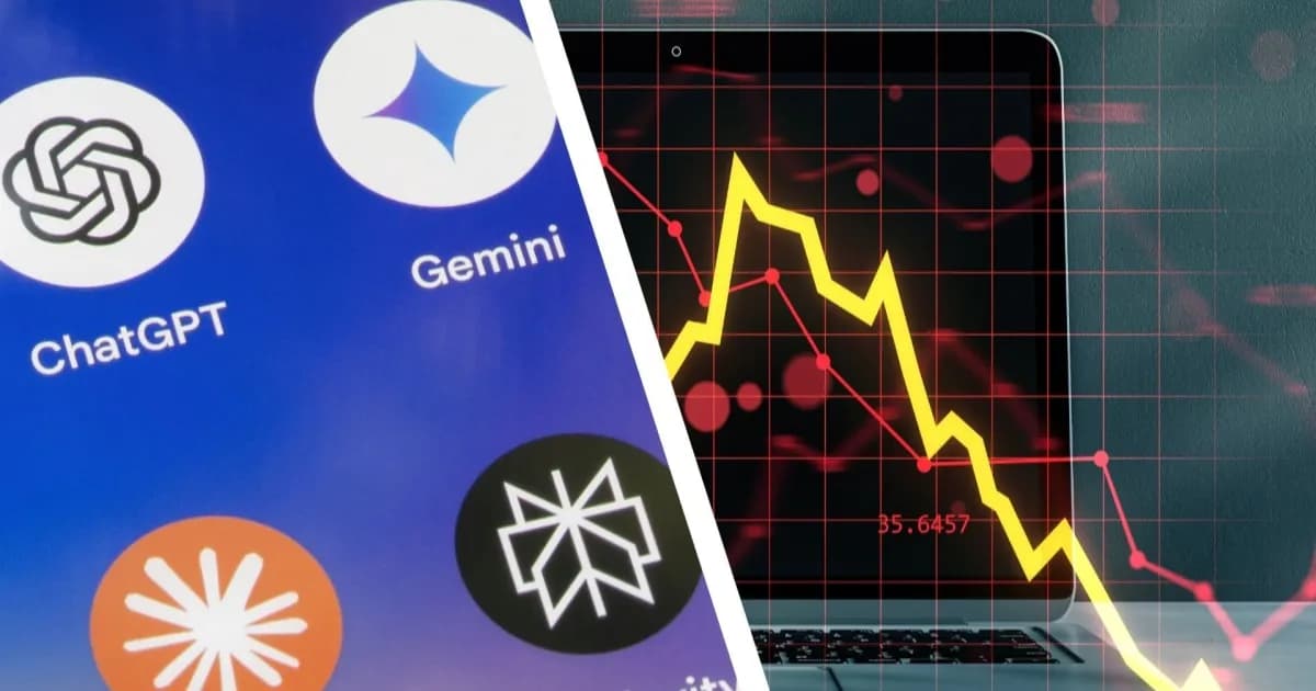 Ilustrasi AI bubble dan potensi crash pasar saham teknologi