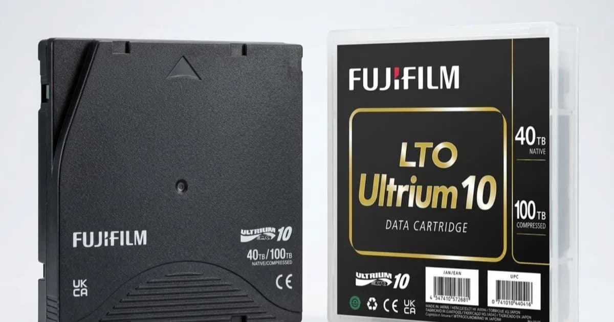 Kartrid tape Fujifilm LTO-10 Ultrium berkapasitas 40TB native dan 100TB terkompresi