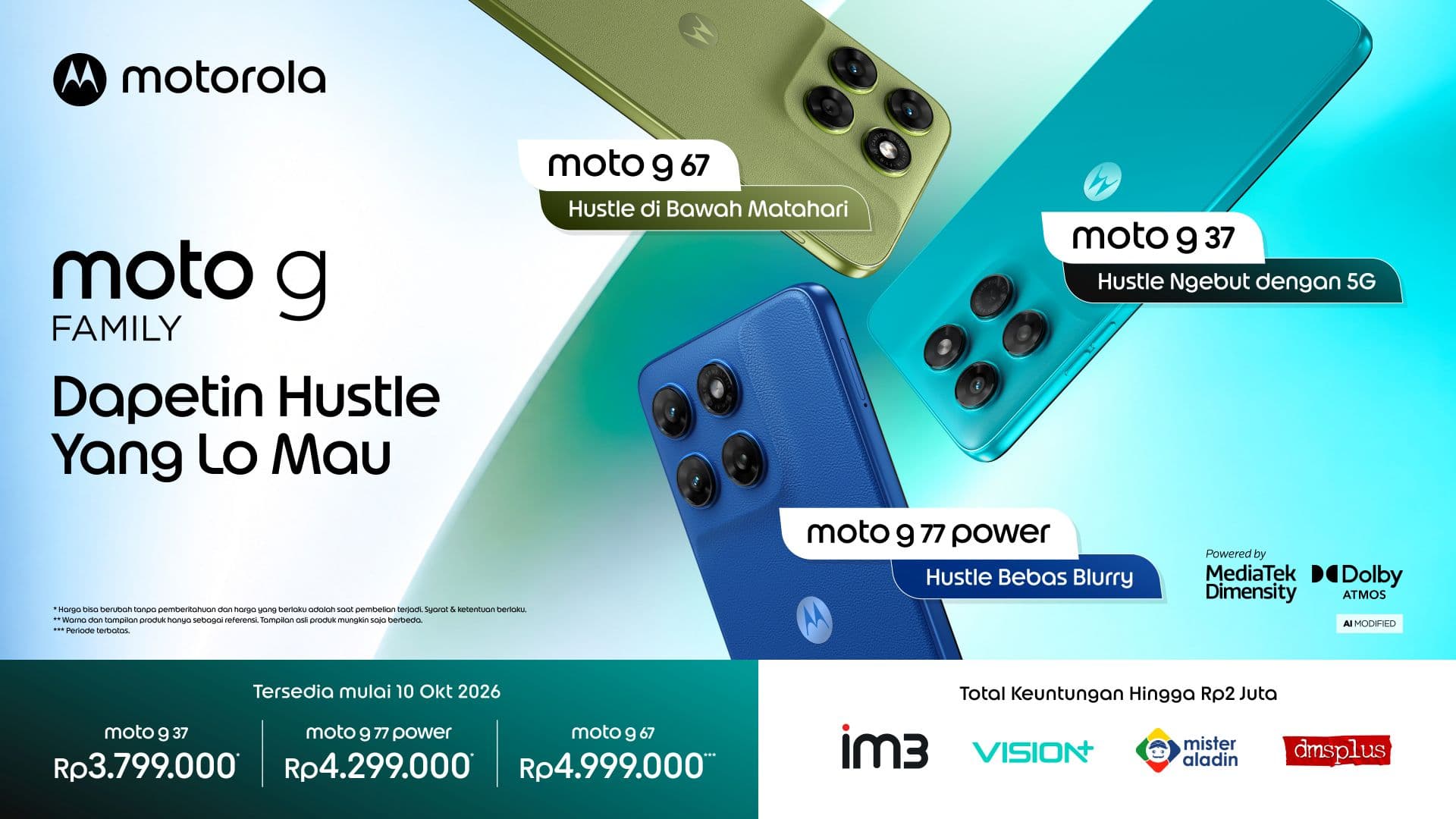 Motorola Hadirkan Moto g37, Moto g77 Power, Moto g67 di Indonesia