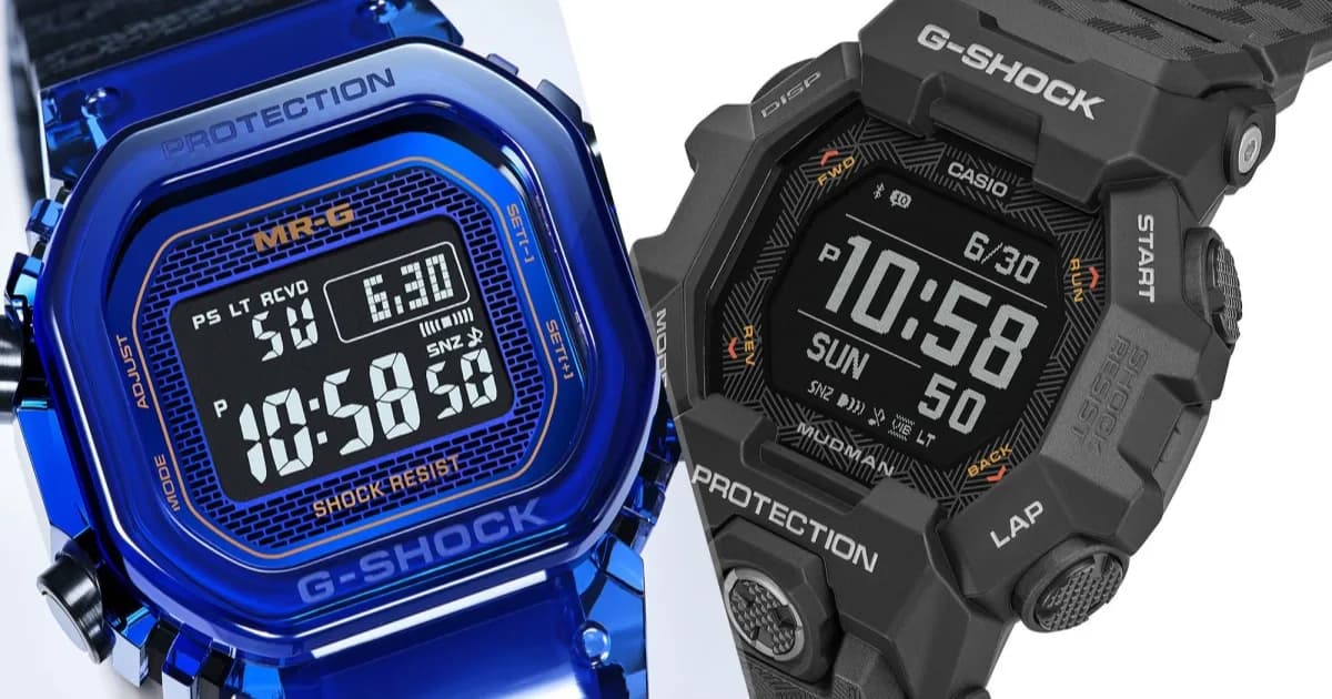 Jam tangan Casio G-Shock MRG-D5000 dengan bezel dan outer case blue sapphire crystal dari koleksi Blue Rose Project.