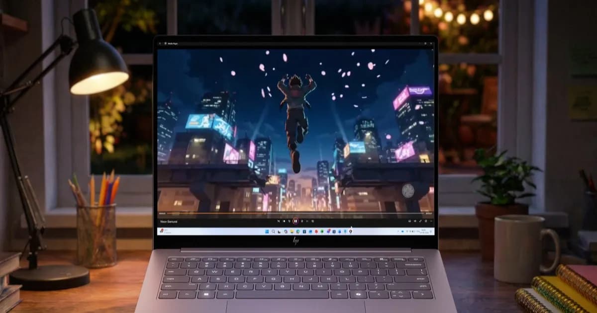 HP OmniBook 5 laptop dengan layar OLED 14 inci dan pilihan warna cerah