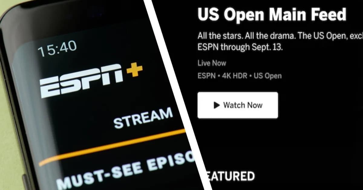 Tampilan aplikasi ESPN dengan streaming 4K HDR pada perangkat Apple