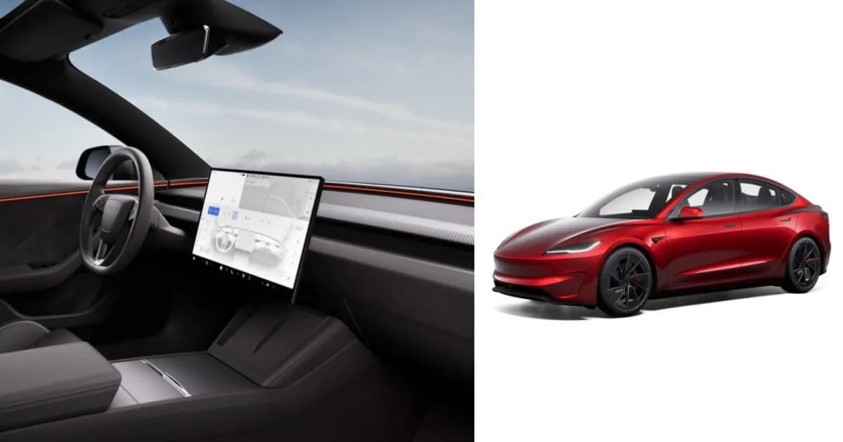 Tesla Model 3 Performance dengan layar sentuh 16 inci dan headliner hitam