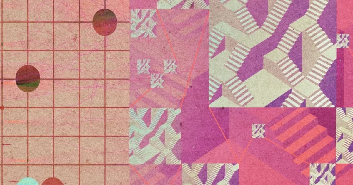 Ilustrasi papan Go dan jaringan neural yang menggambarkan penalaran AI ala AlphaGo