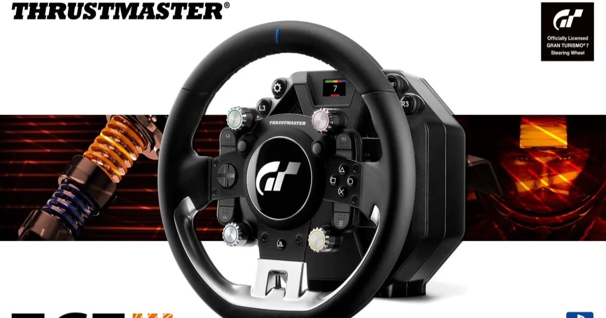 Thrustmaster T-GT III steering wheel untuk PS4 dan PS5 dengan lapisan kulit dan rotary encoder Gran Turismo