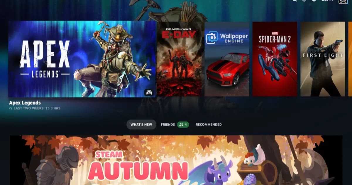 Steam big picture mode menampilkan antarmuka platform game Valve