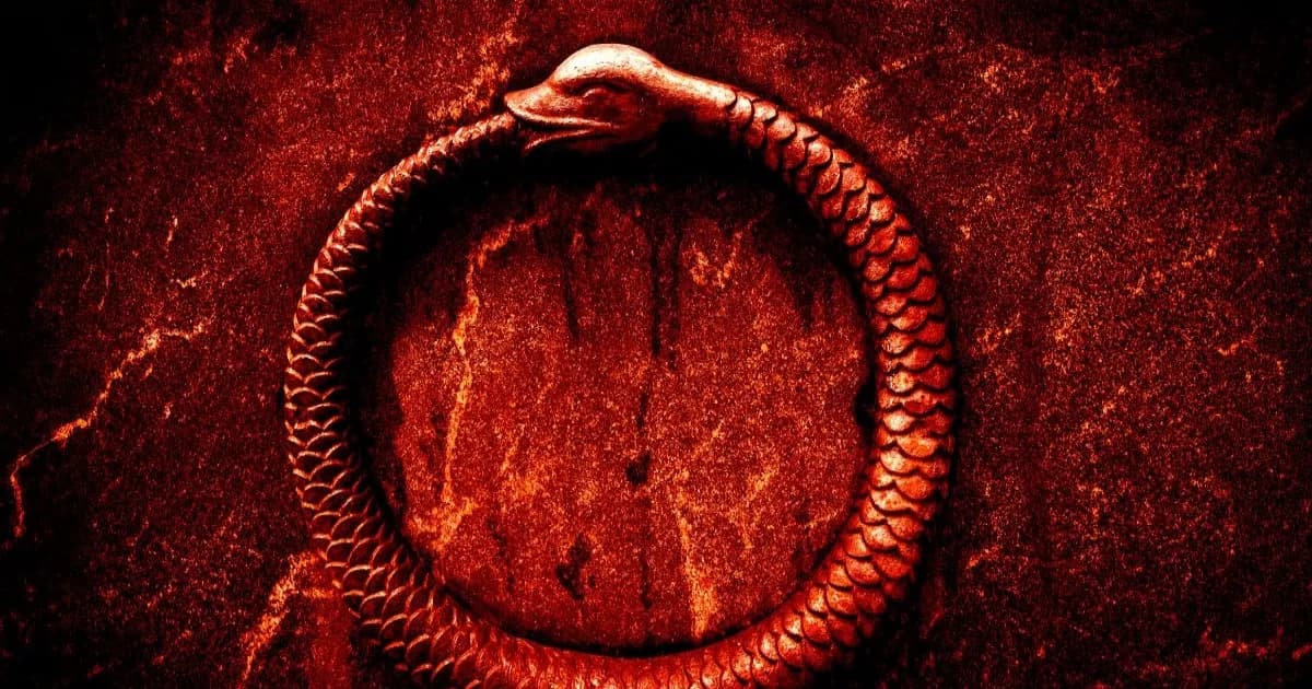 Ilustrasi ular memakan ekornya sendiri sebagai simbol doom loop AI dalam dokumen internal Microsoft.