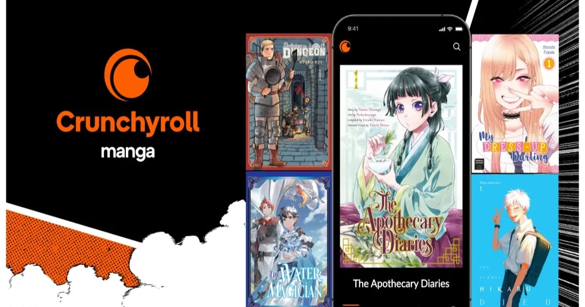 Tampilan aplikasi Crunchyroll Manga di layar ponsel