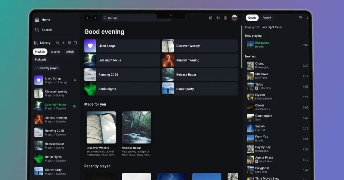 Spotifast app on a laptop screen