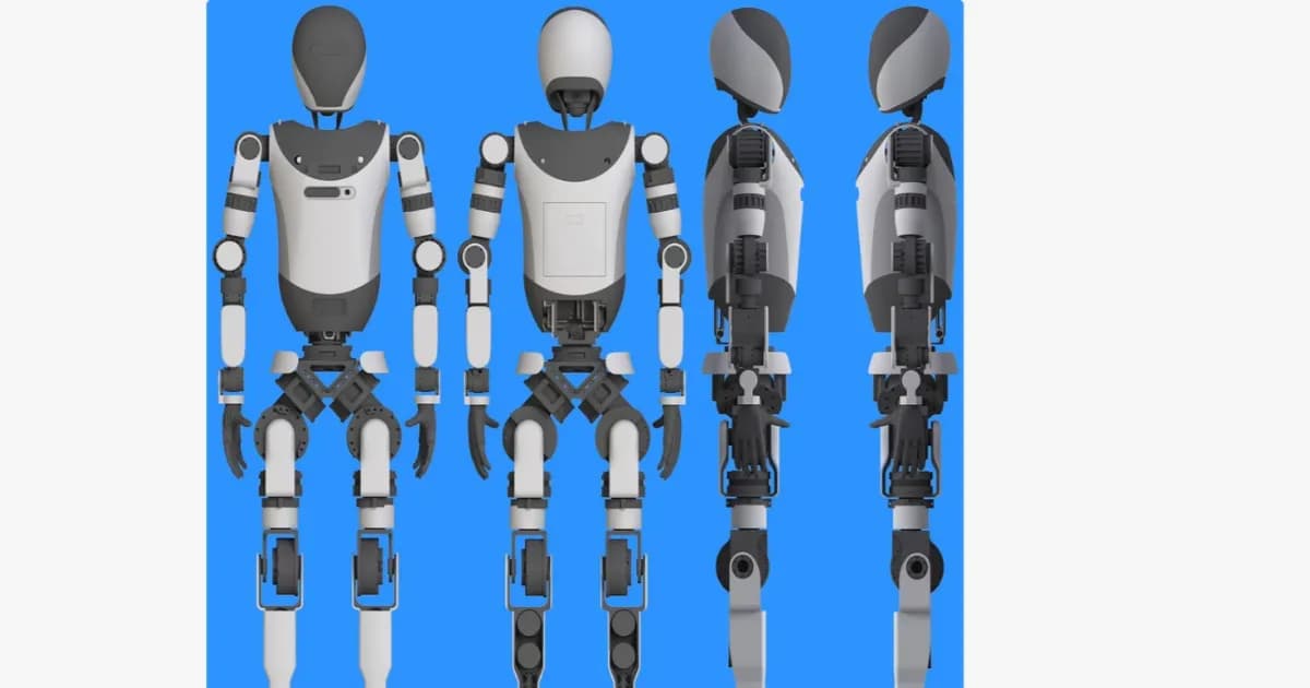 Desain robot humanoid pertama BYD Xiao Di dengan skema warna hitam putih