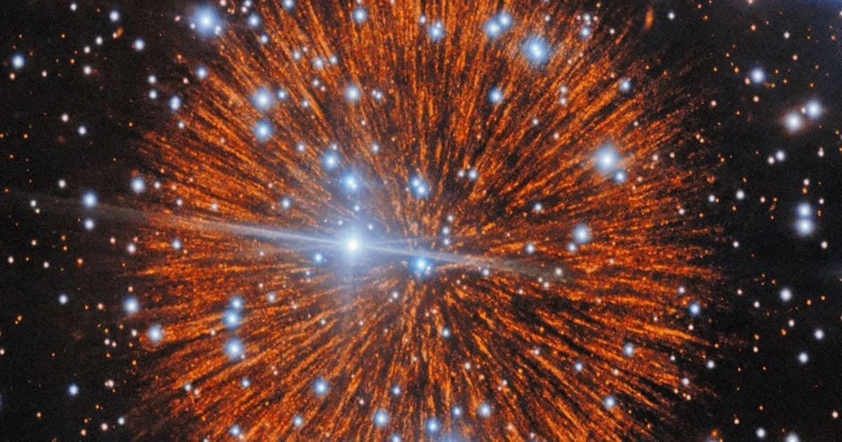 Ilustrasi filamen gas berbentuk mutiara kosmik pada sisa ledakan supernova Pa 30