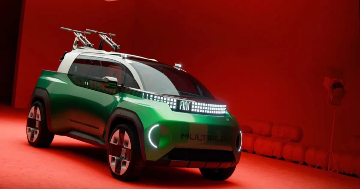 Fiat Multiplay concept car with watermelon-inspired green exterior and modular rear section