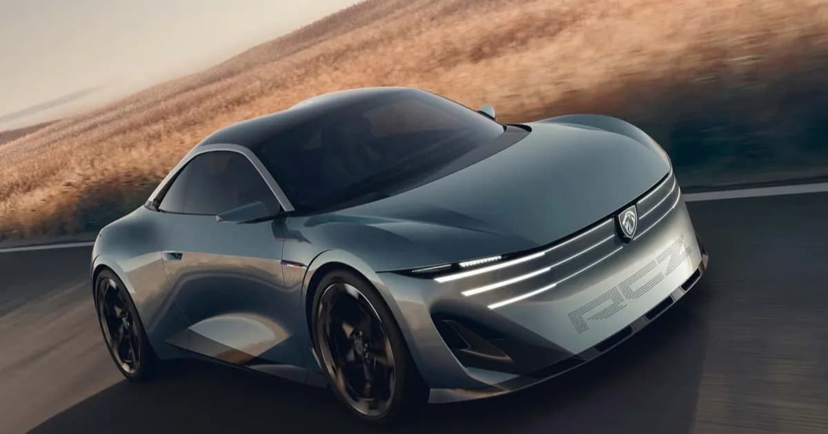 Peugeot RCZ Vision concept electric coupe with low-slung design and three-claw headlights