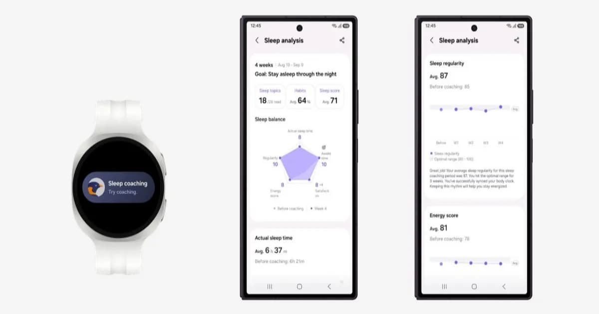 Samsung Health memperbarui Sleep Coaching dan Running Coach dengan syarat data tidur lebih singkat
