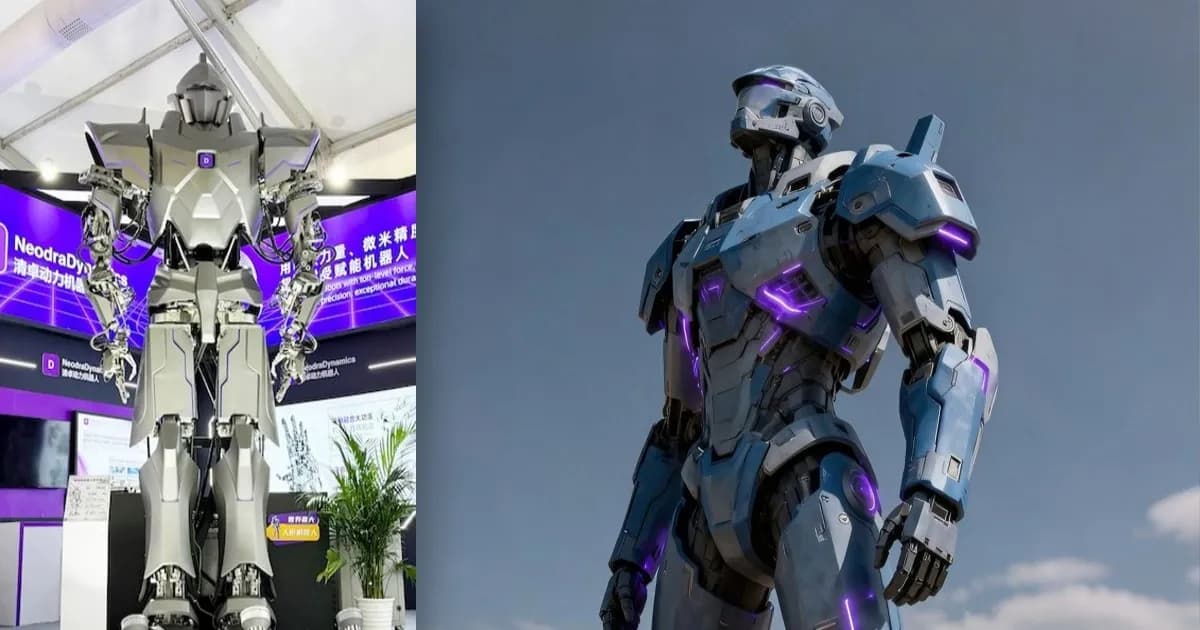 Robot raksasa Neo1 setinggi 4 meter dari NeodraDynamics Robotics dipamerkan di China International Industry Fair