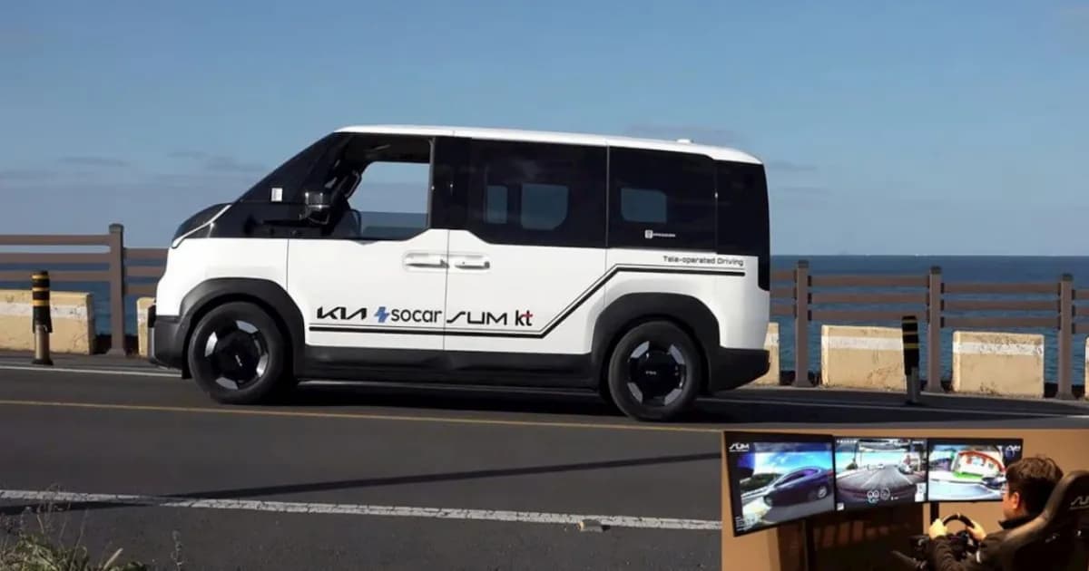 Kia PV5 van listrik yang digunakan dalam program remote car-sharing di Pangyo, Korea Selatan