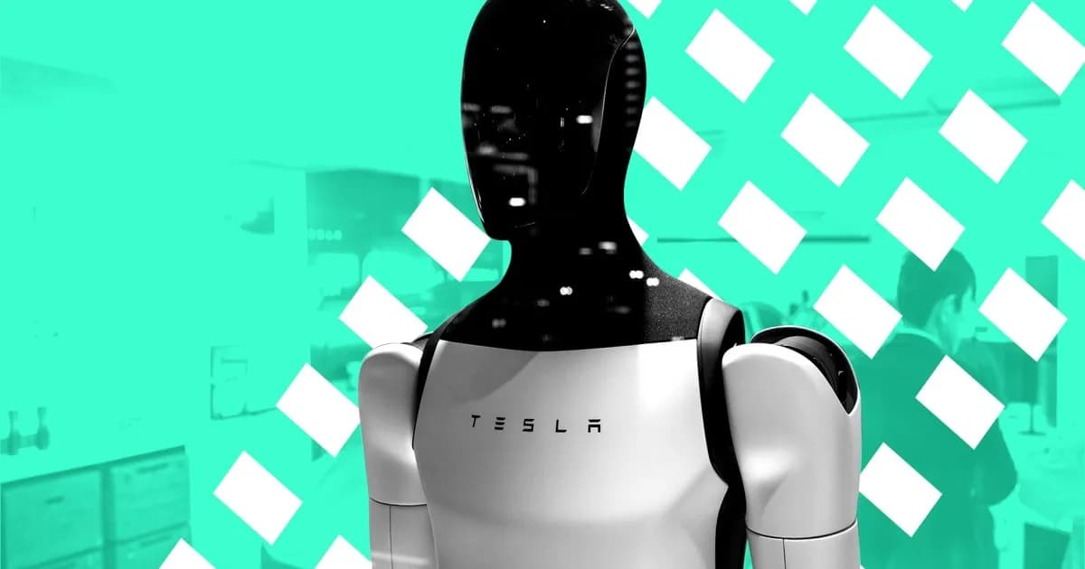 Robot humanoid Tesla Optimus di lini produksi pabrik Fremont California