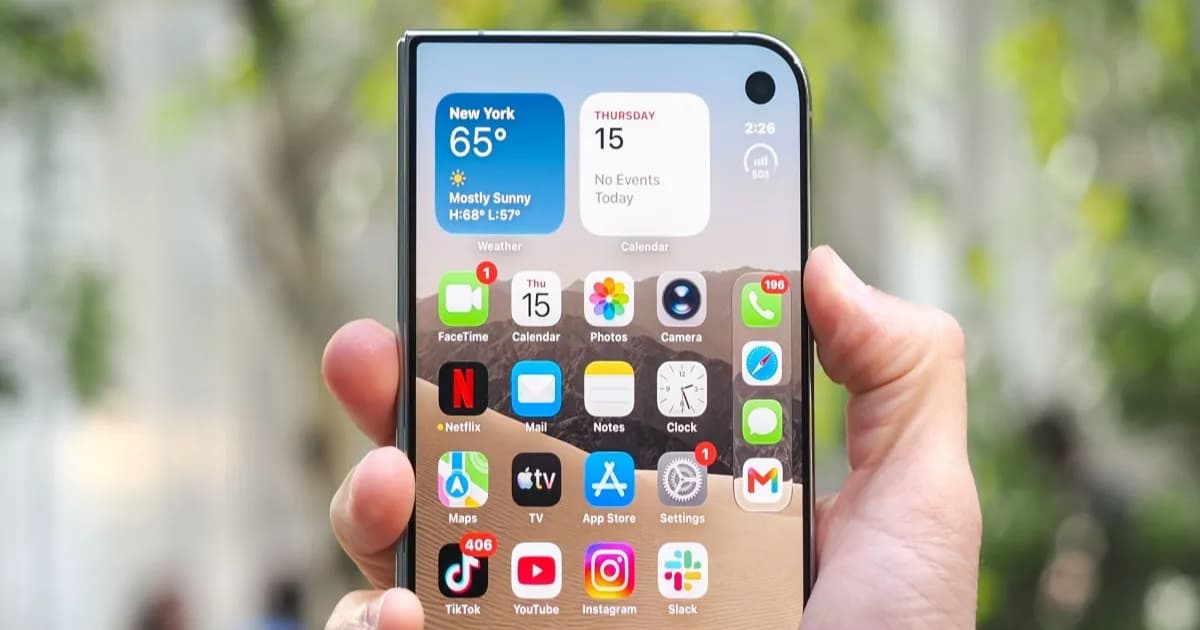Ilustrasi iPhone Duo 2 dengan Face ID under-display yang tengah diuji Apple