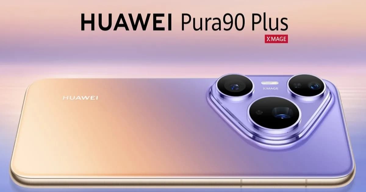 Huawei Pura 90 Plus dengan desain sisi melengkung dan modul kamera belakang segitiga