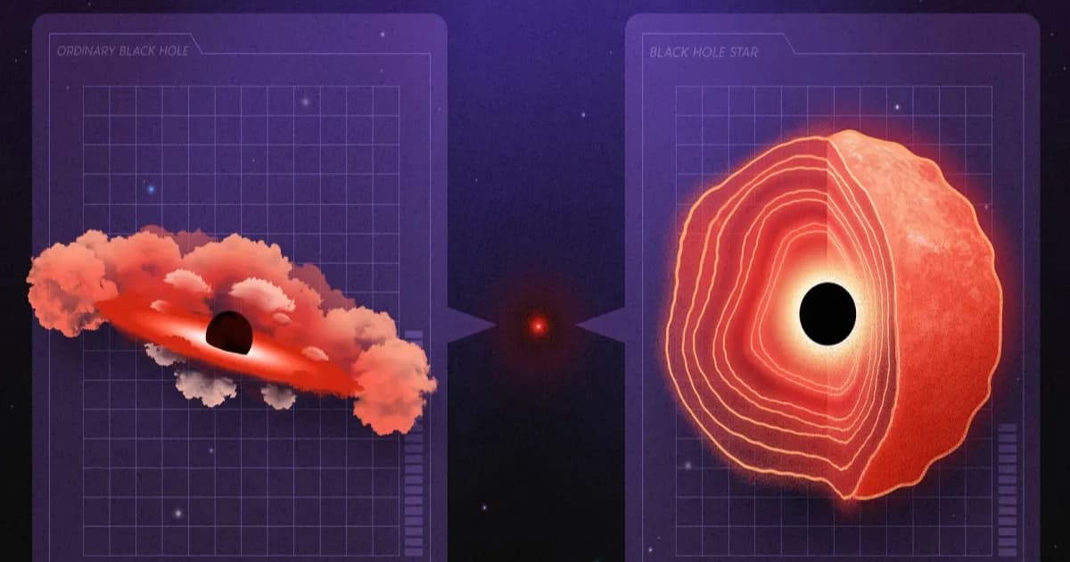 Ilustrasi black hole star, objek astronomi baru temuan Teleskop James Webb