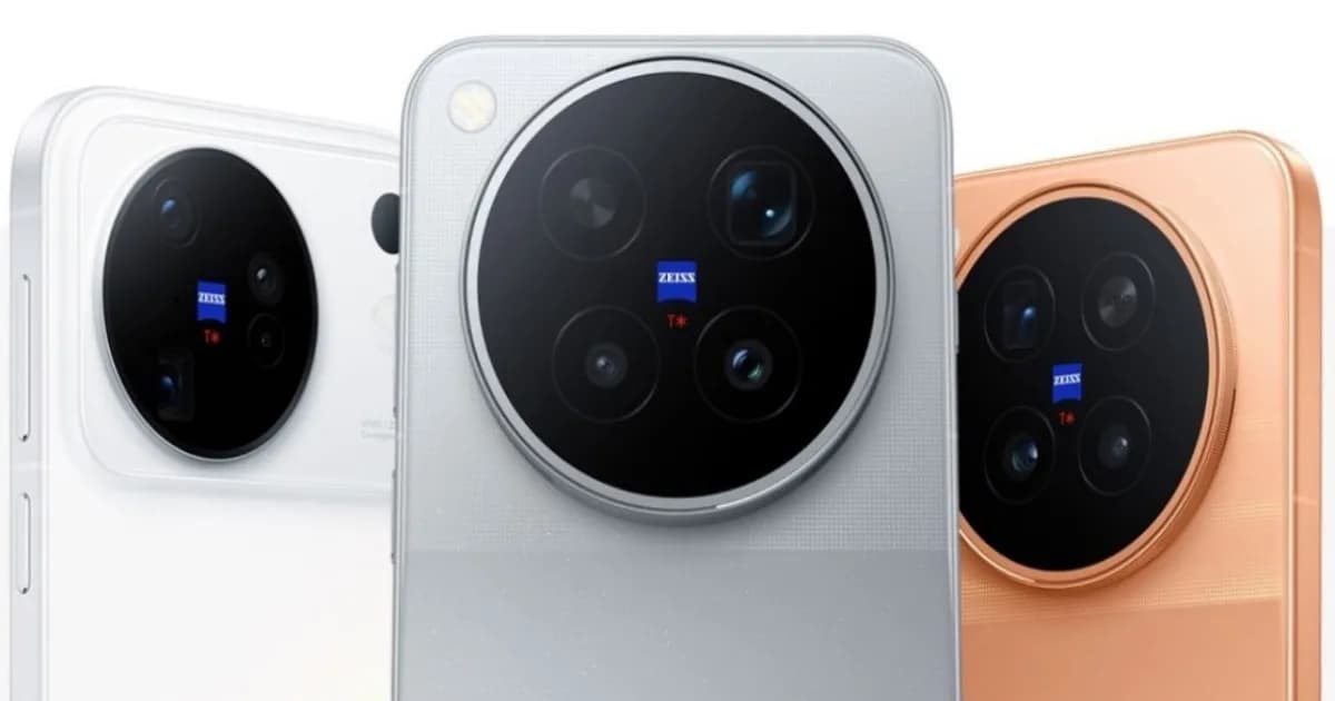Tampilan tiga ponsel vivo X500 series dengan kamera belakang besar