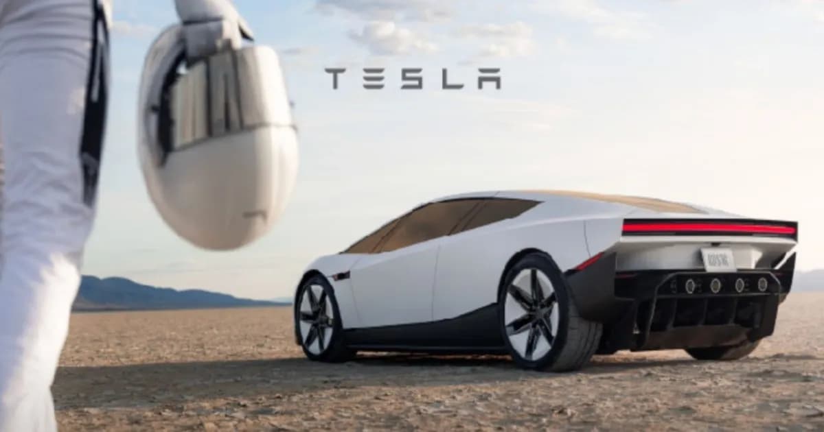 Logo Tesla dengan latar peta Vietnam menandai ekspansi perusahaan ke pasar otomotif Vietnam