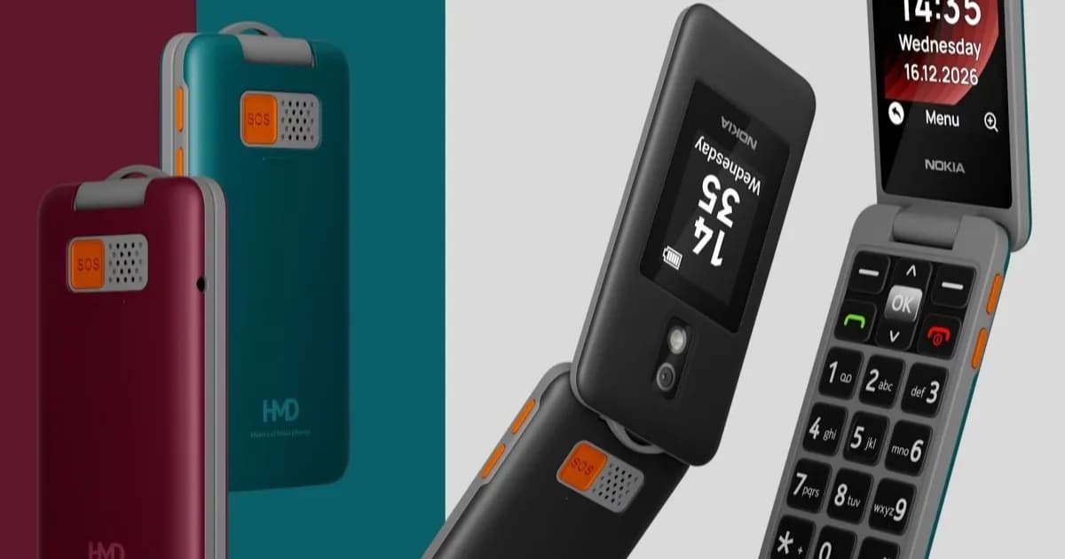 Nokia 2360 Flip adalah ponsel fitur layar ganda dengan tombol SOS