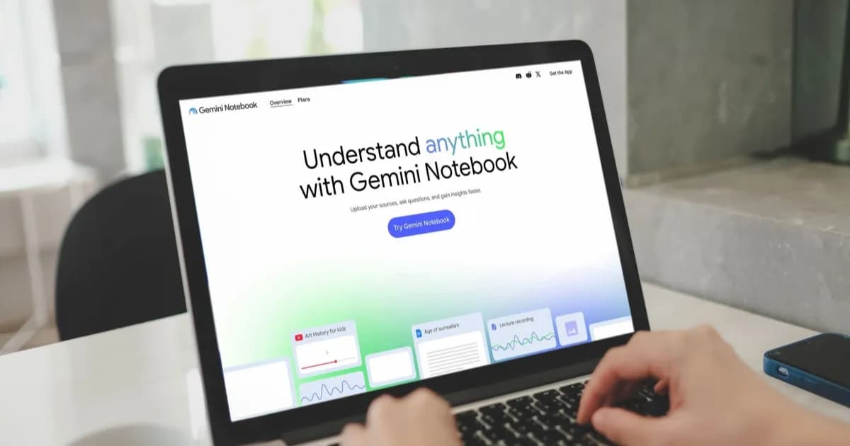 Tampilan fitur koleksi buku teks gratis di Gemini Notebook untuk sumber belajar pengguna