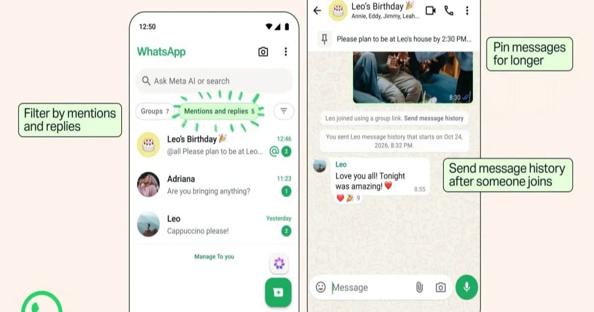 Tampilan fitur Group Status WhatsApp yang memungkinkan status hanya dilihat anggota grup