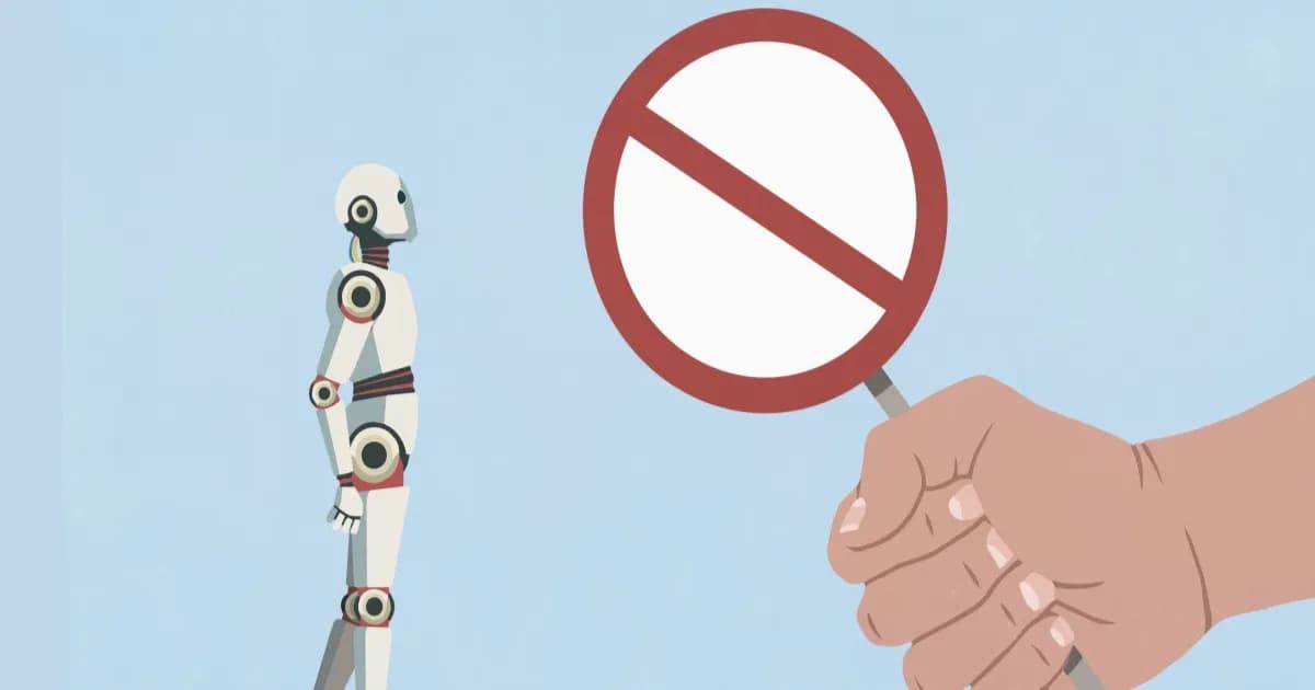 Ilustrasi bot AI menolak permintaan reverse engineering game pada Claude Code