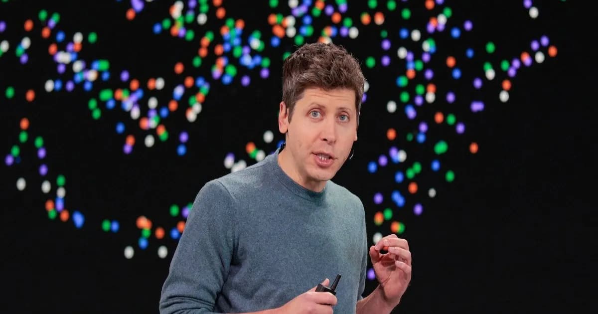 CEO OpenAI Sam Altman saat menyampaikan pidato kunci di konferensi pengembang OpenAI.