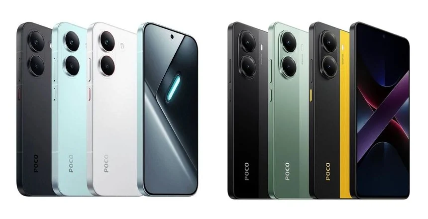 Perbandingan desain POCO X8 Pro dan POCO X7 Pro