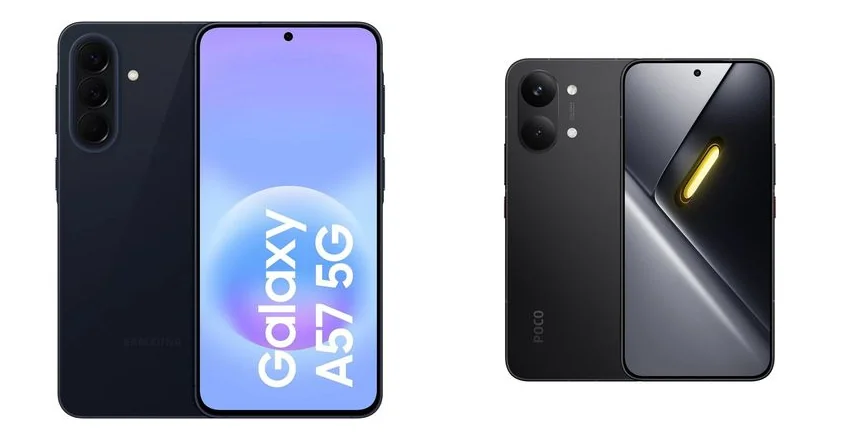 Perbandingan visual Samsung Galaxy A57 dan POCO X8 Pro Max