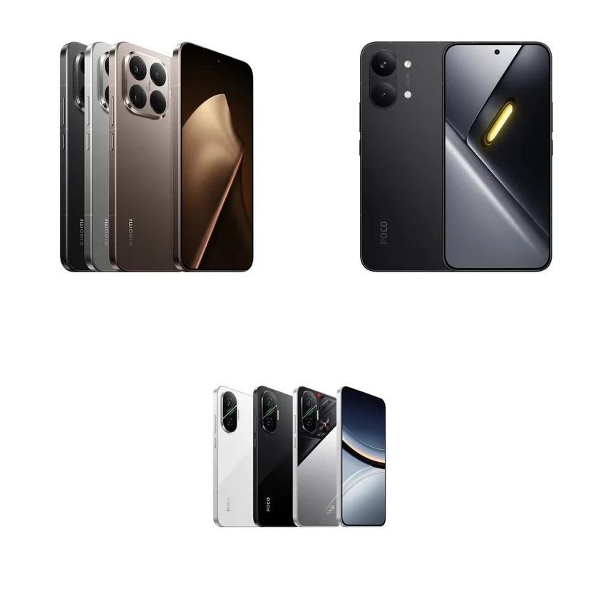 Perbandingan desain Xiaomi 15T Pro, POCO X8 Pro Max, dan POCO F7