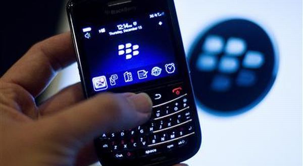 File photo of a BlackBerry handset displayed in Washington