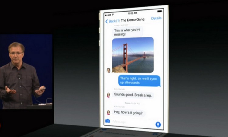 Messages di iOS 8 dengan pesan suara