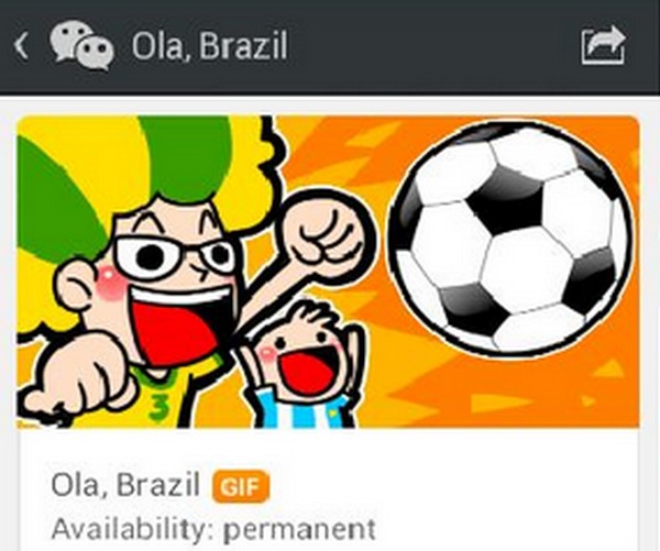 WeChat Sticker Piala Dunia Brazil 2014