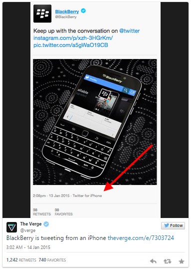 BlackBerry tweet pakai iPhone