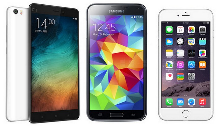 Xiaomi Mi Note vs Samsung Galaxy S5 vs iPhone 6