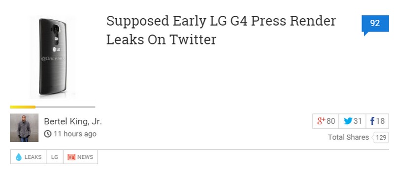Tweet bocoran LG G4
