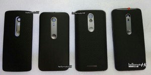 Dari kiri ke kanan - Motorola Droid Mini baru, Moto G (2015), Motorola Droid baru dan Moto X (2015).